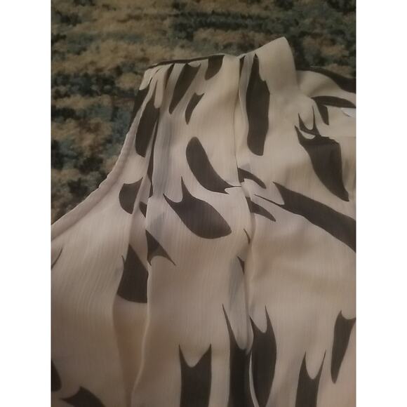 Nine West Women's Dress White/Cream Black Stripes Sheer Lined Size XXL - Picture 9 of 16